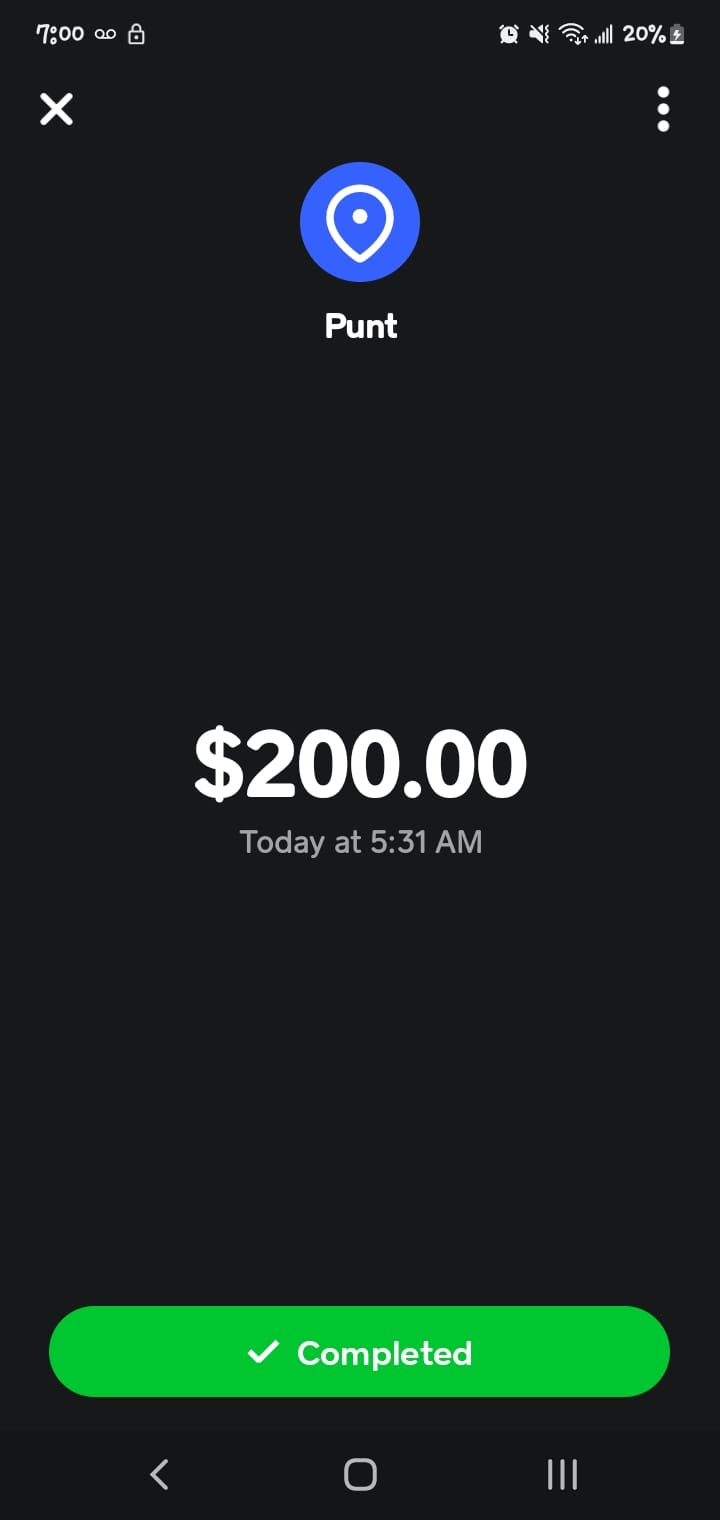 Punt Cashout Screenshot